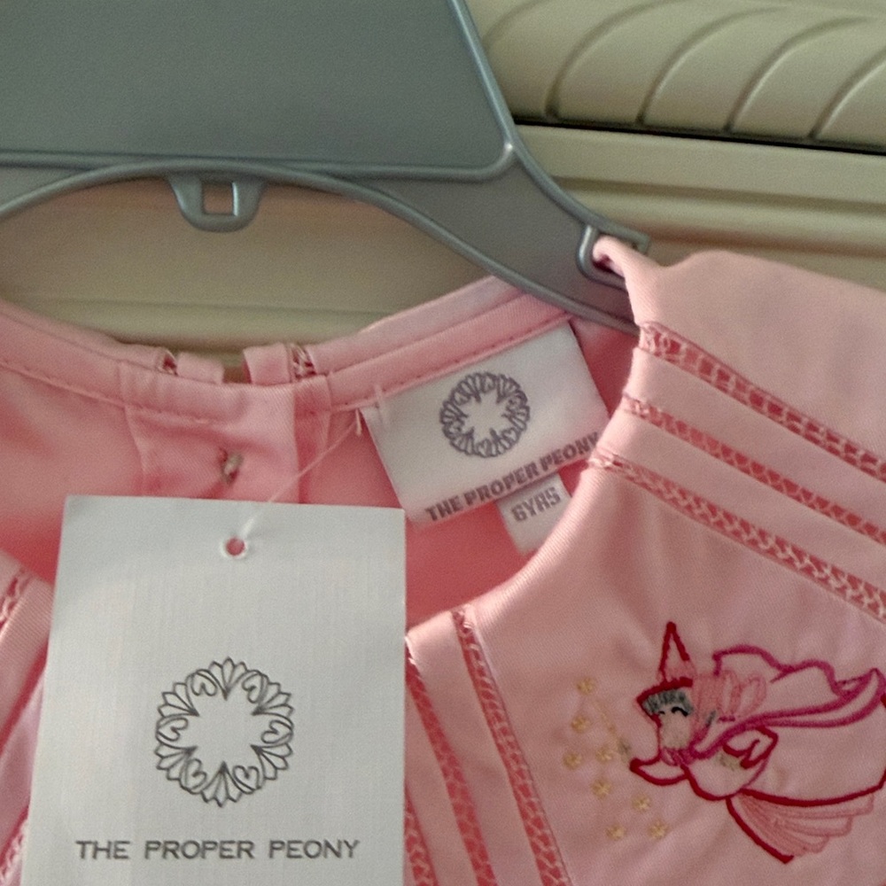 The Proper Peony tulip dress with hand embroidered Disney characters - Picture 2 of 4